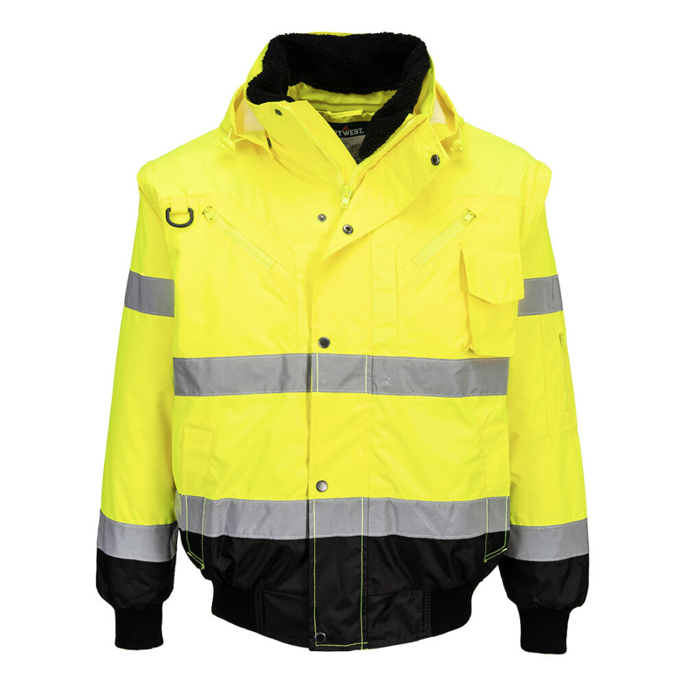Jachetă Bomber 3 în 1 cu contrast Hi-Vis